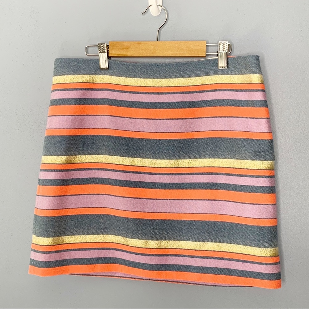 J. Crew Factory Shiny Stripe Mini Skirt - Picture 1 of 5